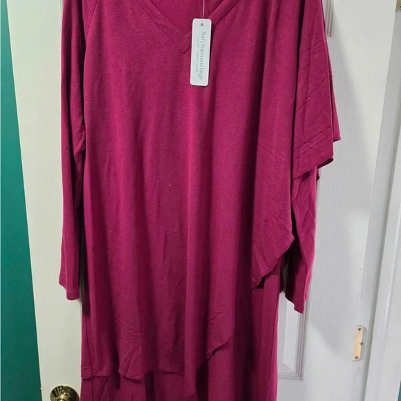 Soft Surroundings Size Medium Marla Dress in Dark Fuchsia - Picture 3 of 4